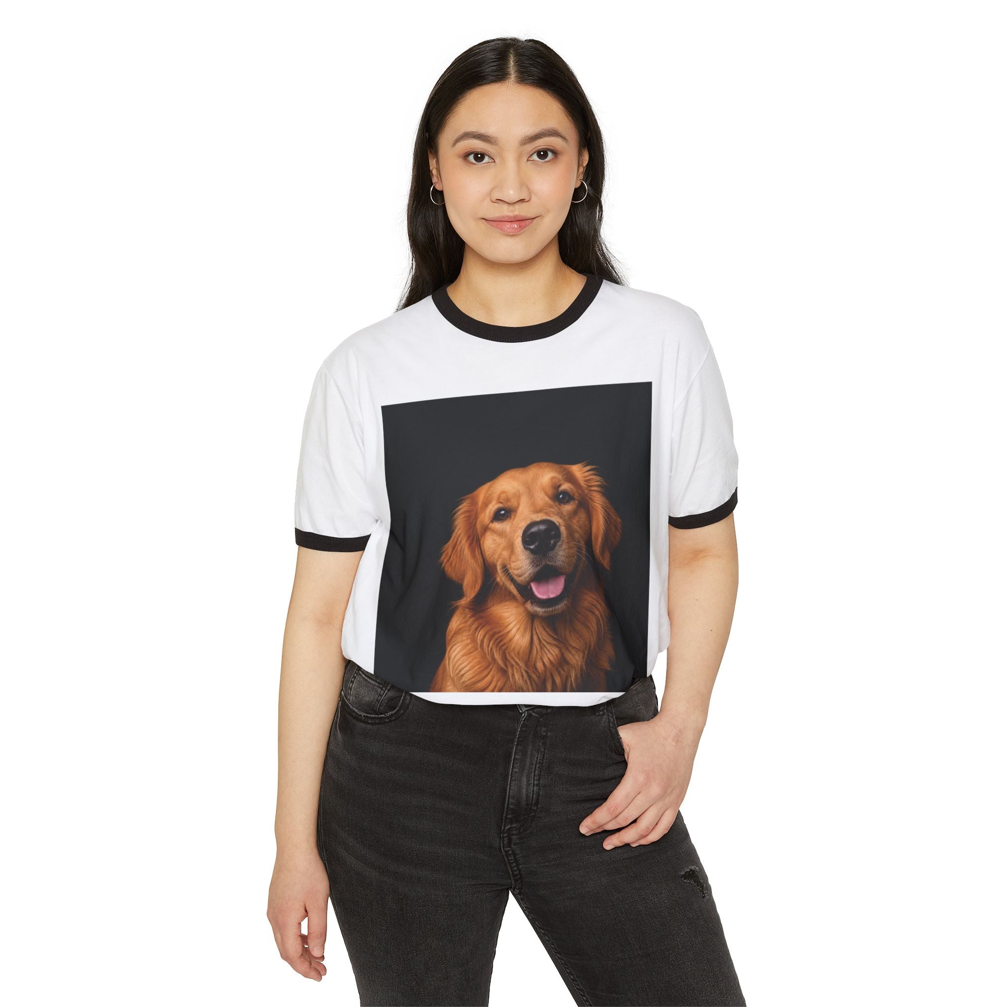 Golden Retriever Portrait Ringer T-Shirt